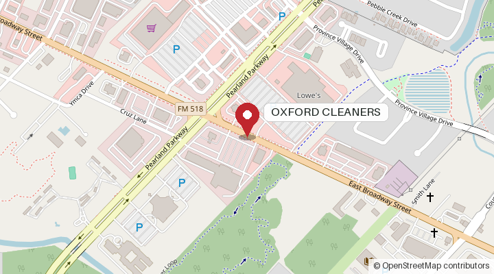 Map of the streets around OXFORD CLEANERS, with a pin on the store